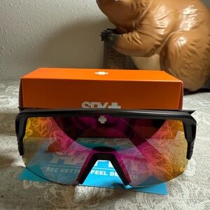SPY Black and Red/Pink reflective lens Monolith sunglasses